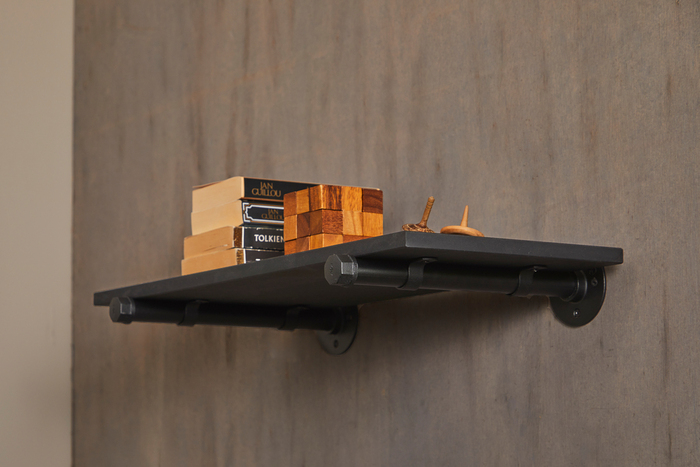 Hyllkonsol Svart 85 x 305 mm 2-pack Pipe System